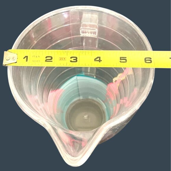 Retro Pink Flamingo Pitcher 64oz Insulated Clear Plastic Lid Fun Pool Party VTG - Picture 6 of 8